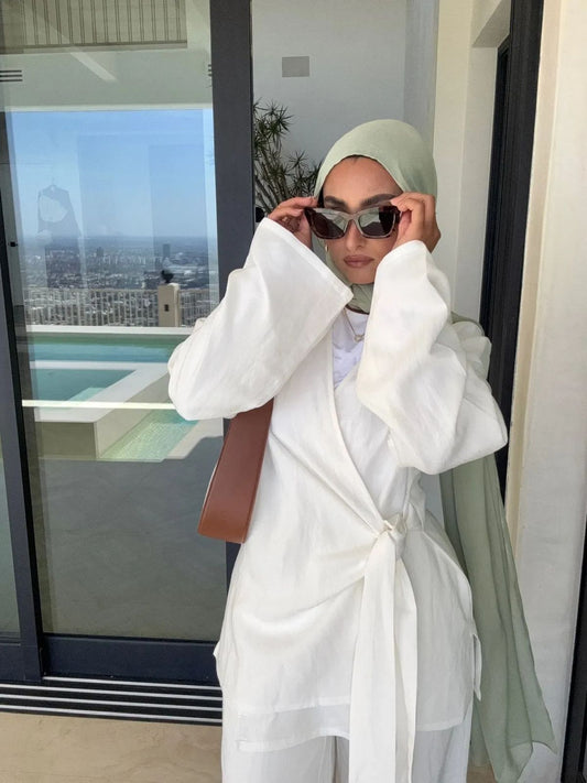 Wrap Kimono Linen Set