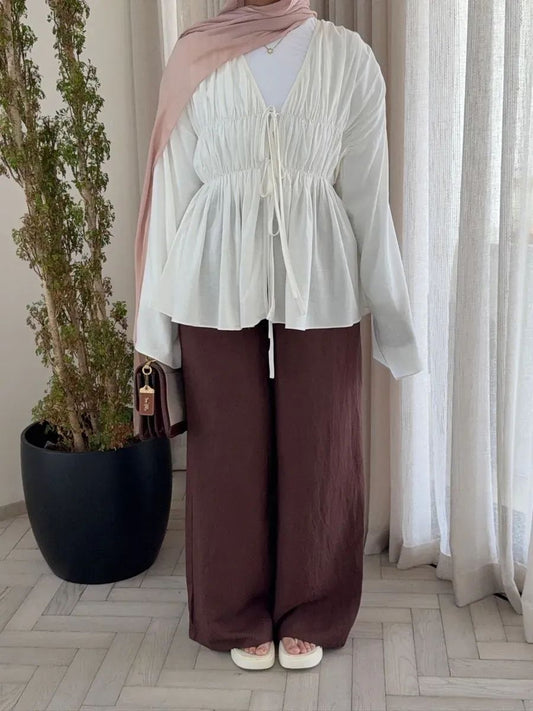 Elastic Linen top