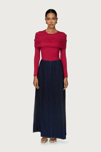 Rouched shoulder top